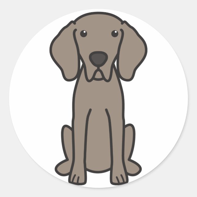 Weimaraner Dog Cartoon Classic Round Sticker (Front)