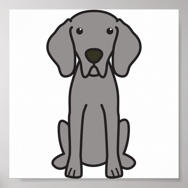 Weimaraner Dog Cartoon Poster (Front)