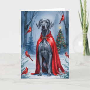 Weimaraner Dog Christmas Greeting Card