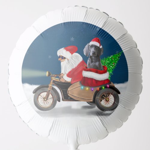 Weimaraner Dog Christmas Santa Claus  Balloon