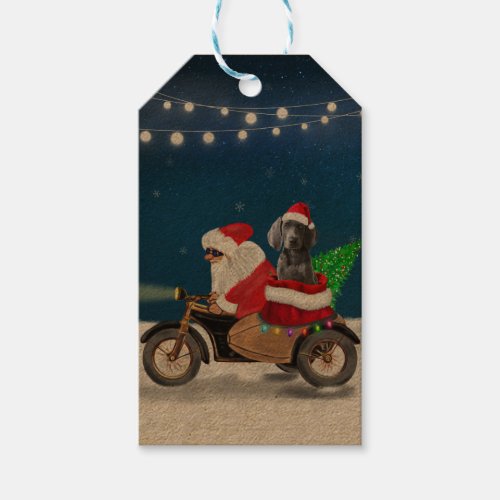 Weimaraner Dog Christmas Santa Claus Gift Tags