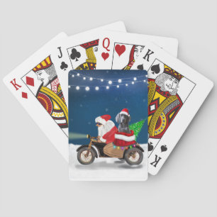 Weimaraner Dog Christmas Santa Claus Poker Cards