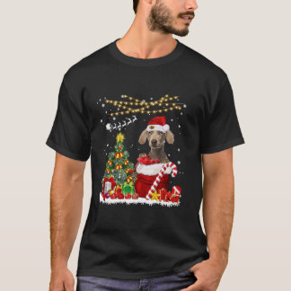 Weimaraner Dog Christmas Tree Lights Dog Owner Xma T-Shirt
