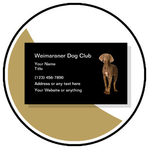 Weimaraner Dog Club Simple Business Cards