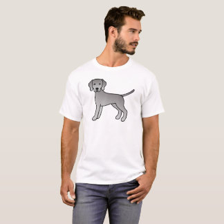 Weimaraner Dog Cute Cartoon Illustration T-Shirt