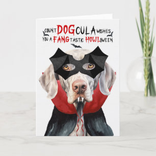 Weimaraner Dog Funny Count DOGcula Halloween Holiday Card