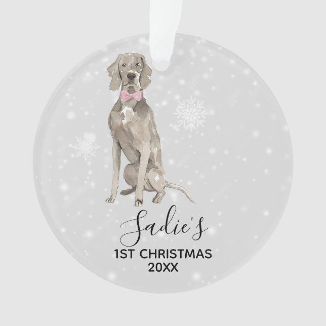 Weimaraner Dog Holiday Christmas Ornament (Front)
