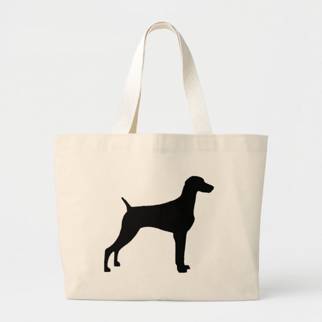 Weimaraner Dog (in black) Large Tote Bag (Front)
