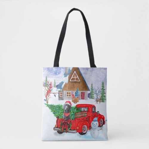 Weimaraner Dog In Christmas Delivery Truck Snow Tote Bag