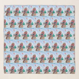 Weimaraner Dog In snow Christmas Dog House Scarf