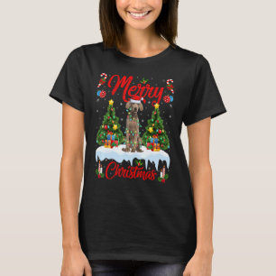 Weimaraner Dog Lights Xmas Tree Santa Weimaraner C T-Shirt