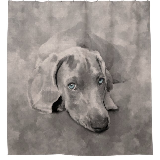 Weimaraner Dog Mixed Media Shower Curtain (Front)