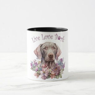 Weimaraner Dog Mom Floral Mug