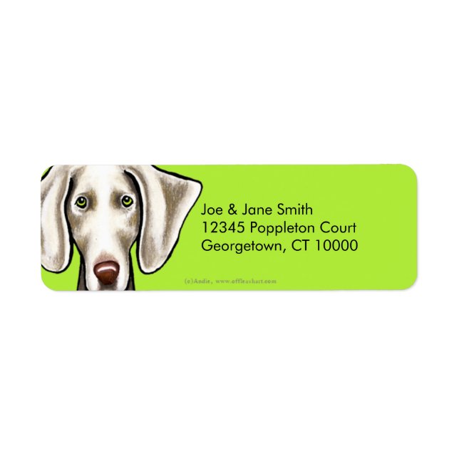 Weimaraner Dog Olive Label (Front)