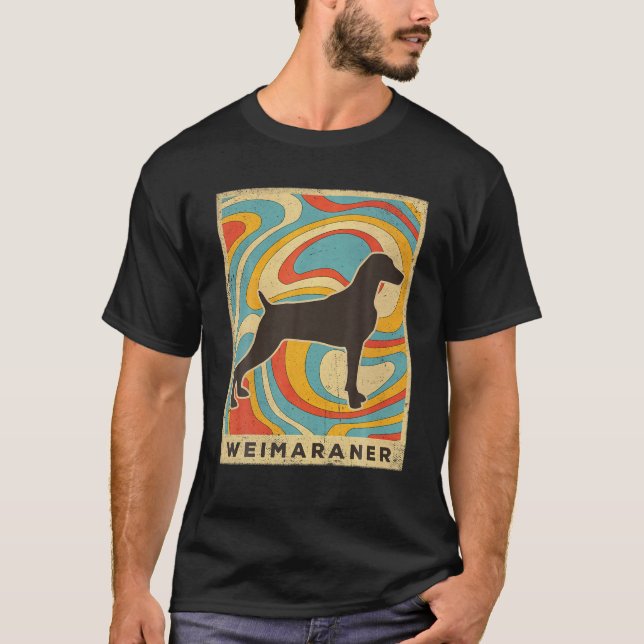 Weimaraner Dog Retro Vintage T-Shirt (Front)