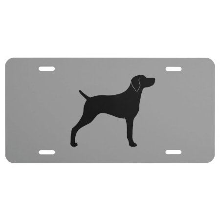 Weimaraner Dog Silhouette License Plate