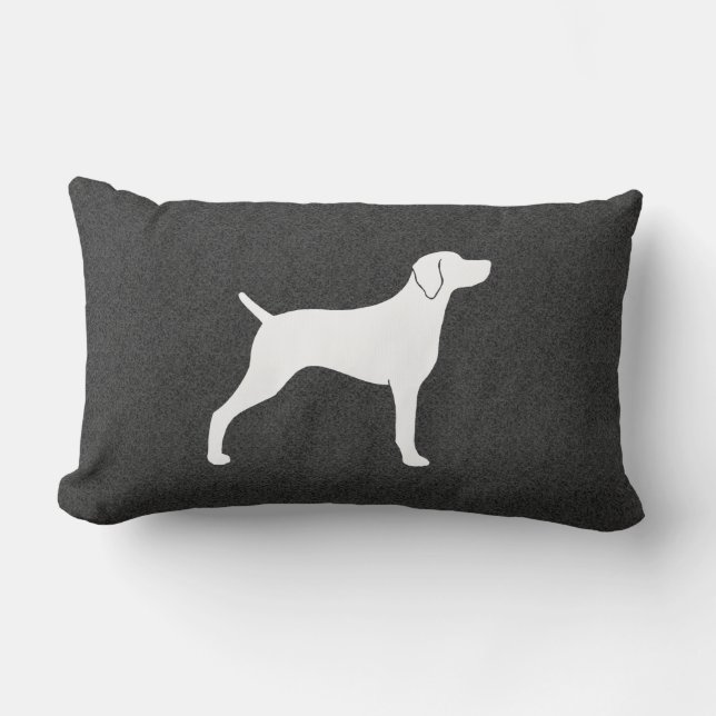 Weimaraner Dog Silhouette Lumbar Pillow (Front)