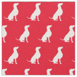 Weimaraner Dog Silhouette Pet Red Fabric