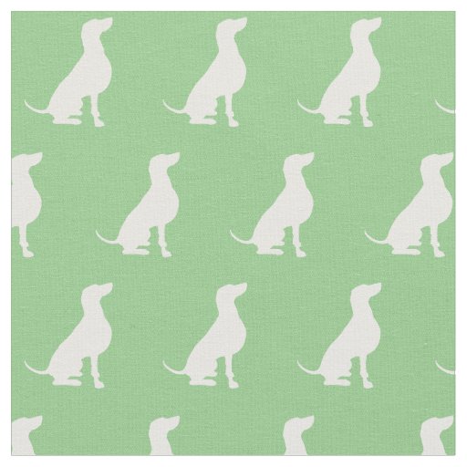 Weimaraner Dog Silhouette Pet Sage Green Fabric