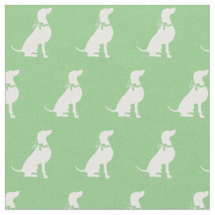 Weimaraner Dog Silhouette Pet Sage Green Fabric