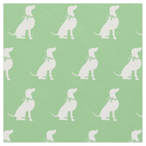 Weimaraner Dog Silhouette Pet Sage Green Fabric