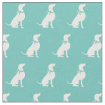 Weimaraner Dog Silhouette Pet Teal Fabric