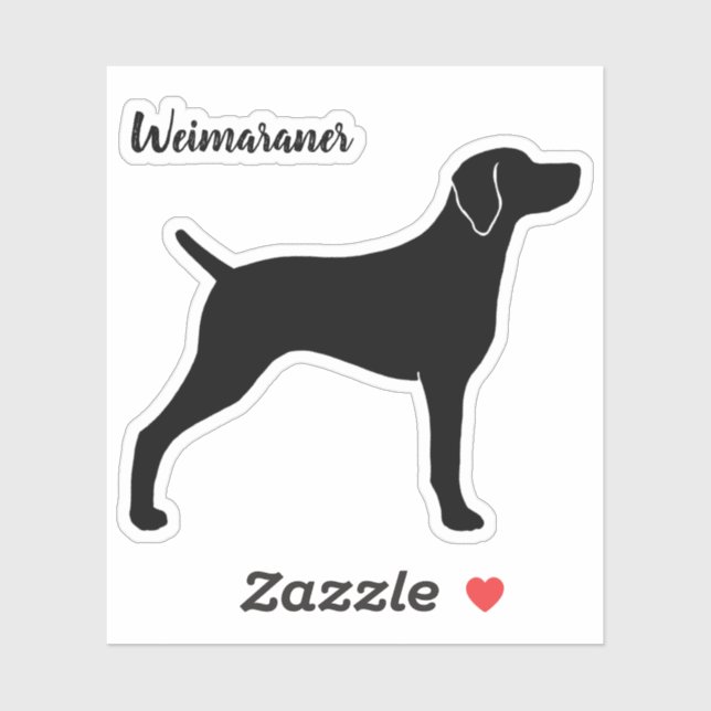 Weimaraner Dog Silhouette Weim Vinyl Sticker (Sheet)