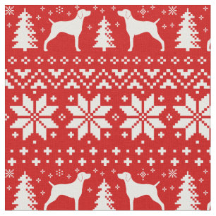Weimaraner Dog Silhouettes Christmas Holiday Fabric