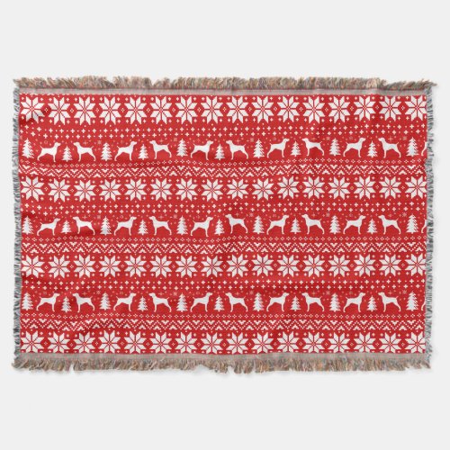 Weimaraner Dog Silhouettes Weim Christmas Cute Throw Blanket