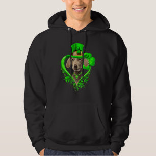 Weimaraner Dog St Patricks Day Lover Irish Shamroc Hoodie