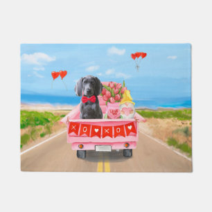 Weimaraner Dog Valentine's Day Truck Hearts Doormat