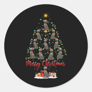 Weimaraner Dog Xmas Lights Santa Weimaraner Christ Classic Round Sticker