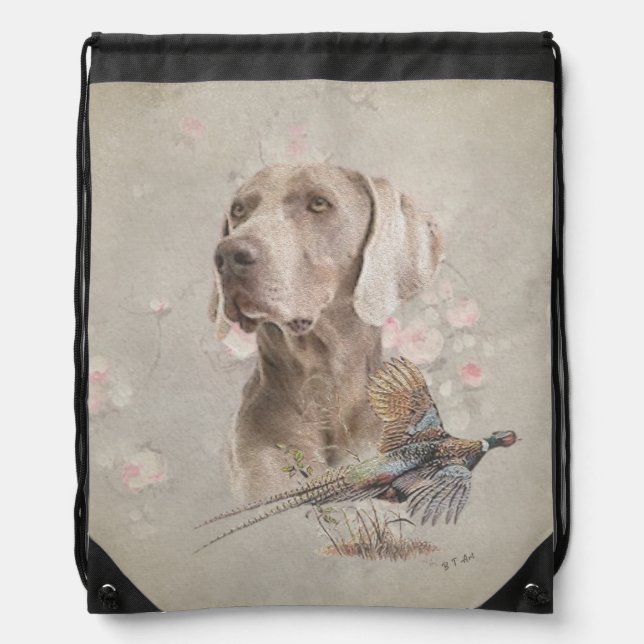 weimaraner  Drawstring Bag (Front)