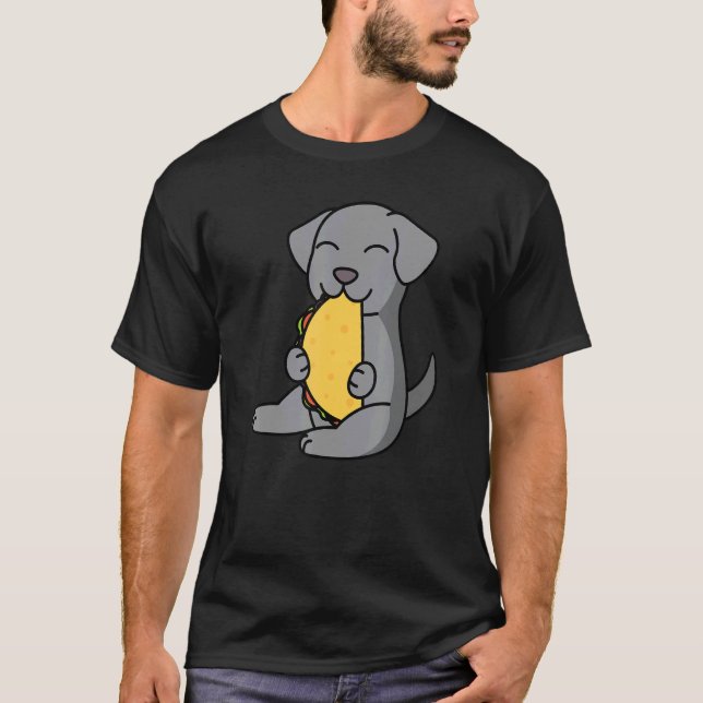 Weimaraner Eating A Taco Dog T-Shirt (Front)