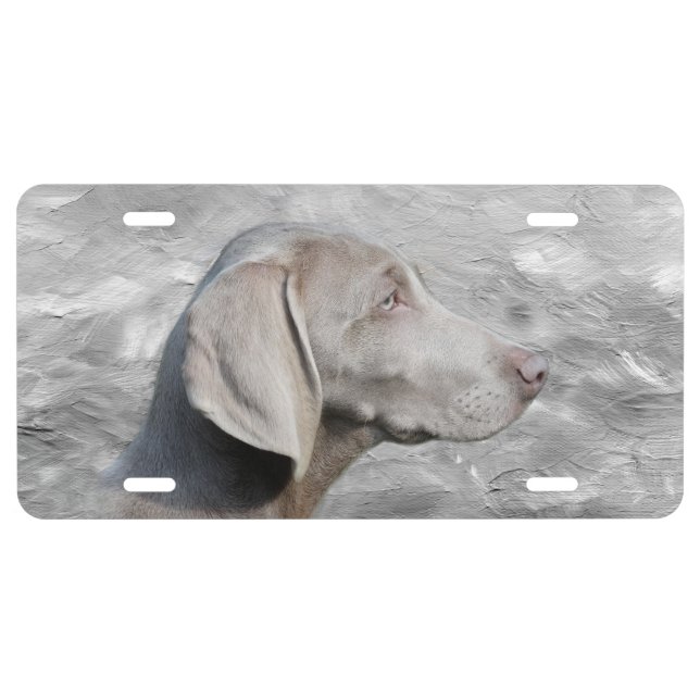 Weimaraner face license plate (Front)
