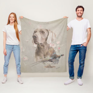 Weimaraner fleece blanket