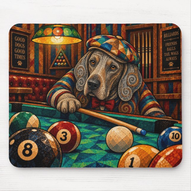Weimaraner, Geometric Mosaic Mouse Pad (Front)