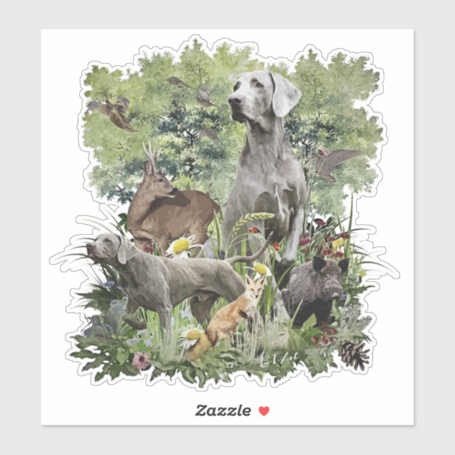 Weimaraner, "Grey Ghost"  Sticker (Sheet)