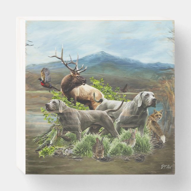 Weimaraner, "Grey Ghost"  Wooden Box Sign (Front Horizontal)