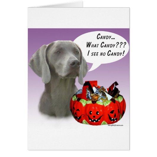Weimaraner Halloween Candy Cards (Front)