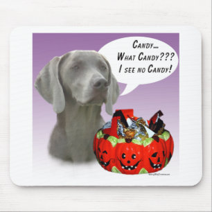 Weimaraner Halloween Candy Mouse Pad