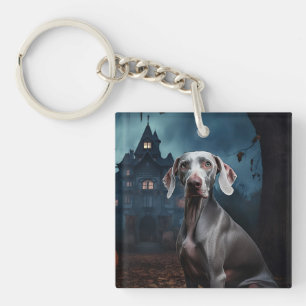 Weimaraner Halloween Scary Keychain