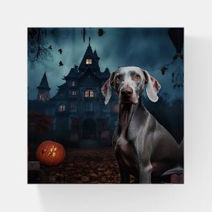 Weimaraner Halloween Scary Paperweight