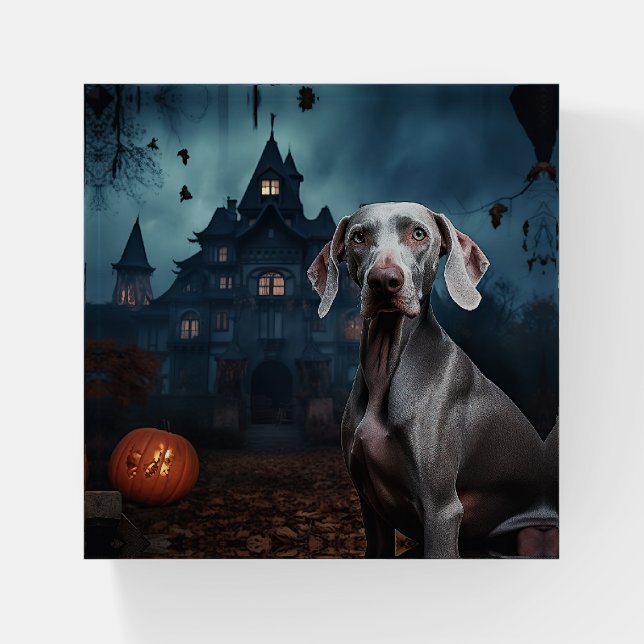 Weimaraner Halloween Scary Paperweight (Front)