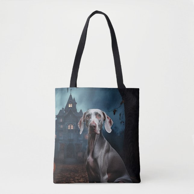 Weimaraner Halloween Scary Tote Bag (Front)