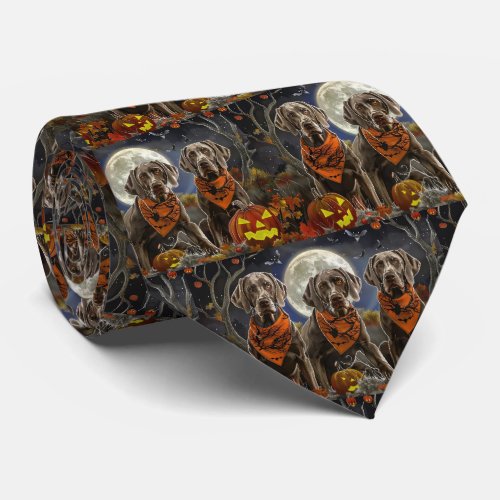 Weimaraner Halloween Spooky  Neck Tie