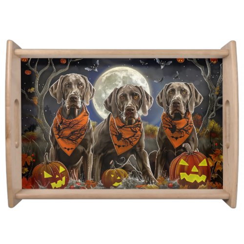 Weimaraner Halloween Spooky  Serving Tray