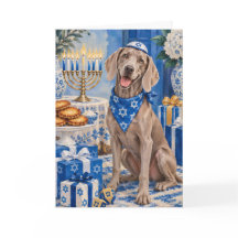 Weimaraner Hanukkah Card
