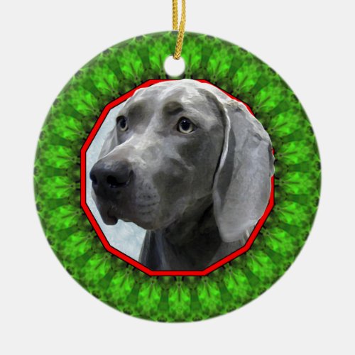 Weimaraner Happy Howliday Ceramic Ornament