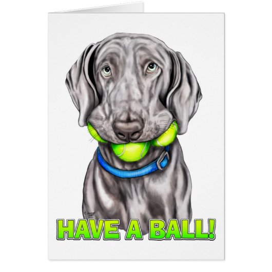 Weimaraner Have a Ball Cards (Front)